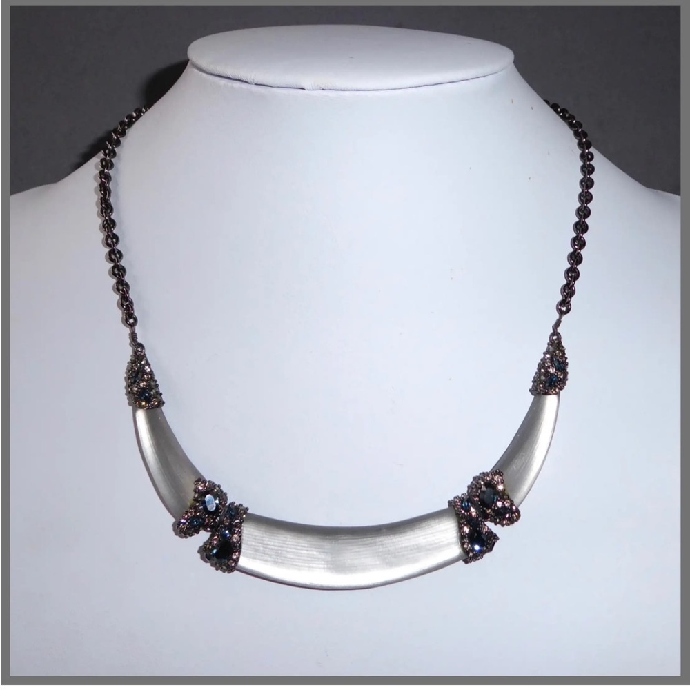 Alexis Bittar Hand Carved Luminescent White Lucite Necklace